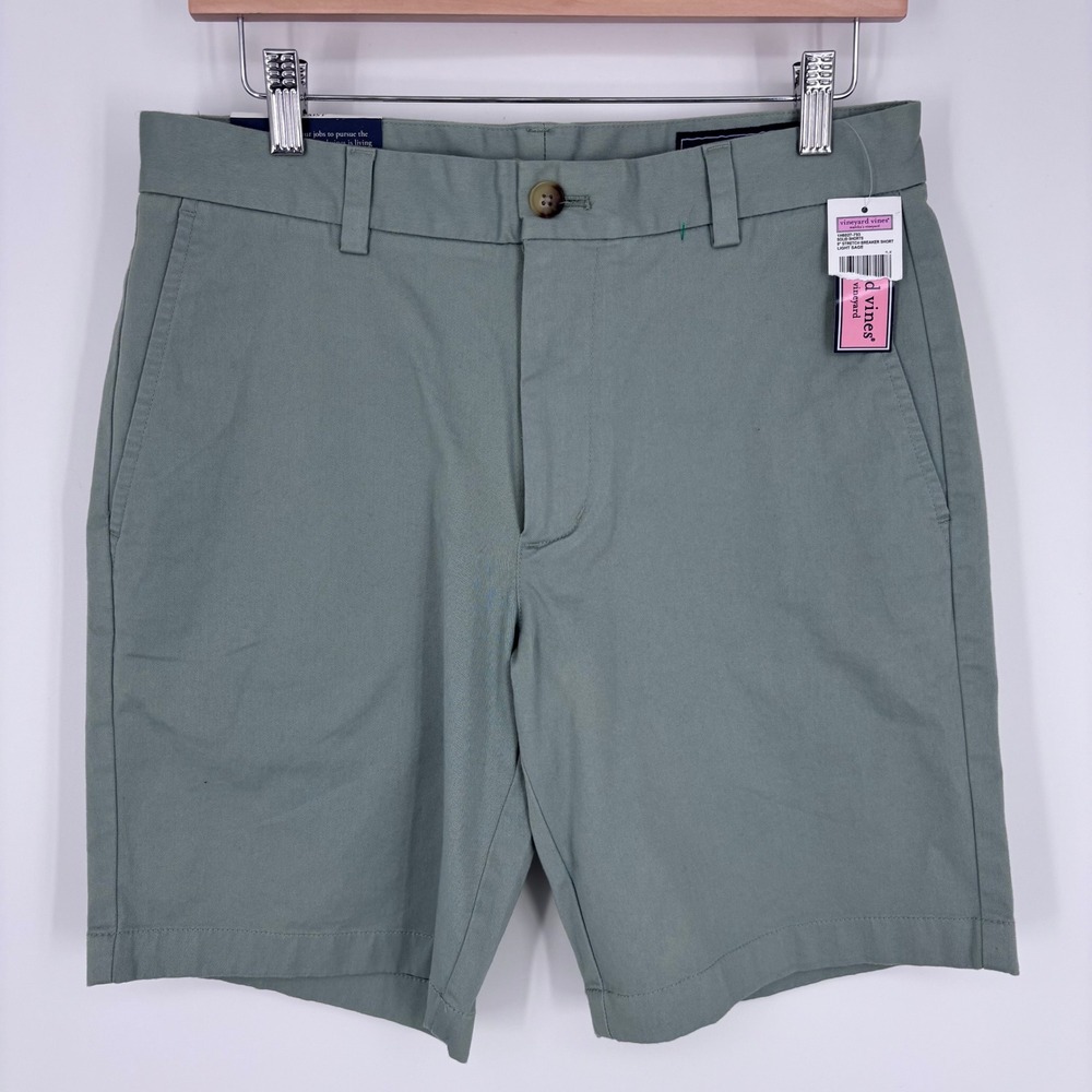 NEW Vineyard Vines Breaker Shorts Mens 30 Light Sage 9 Inch‎ Stretch Classic Fit